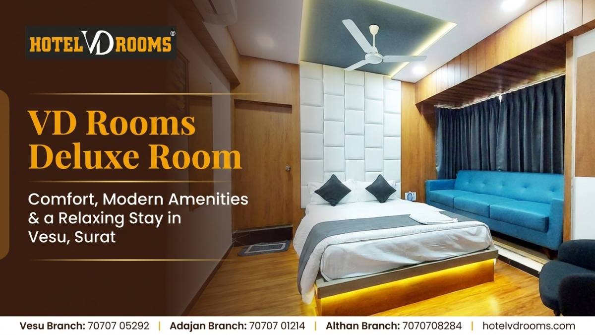 VD Rooms Deluxe Room: Comfort, Modern Amenities & a Relaxing Stay in Vesu, Surat